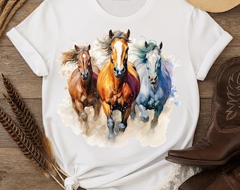 Running Horses PNG: Western Sublimation Design (Digital Download)