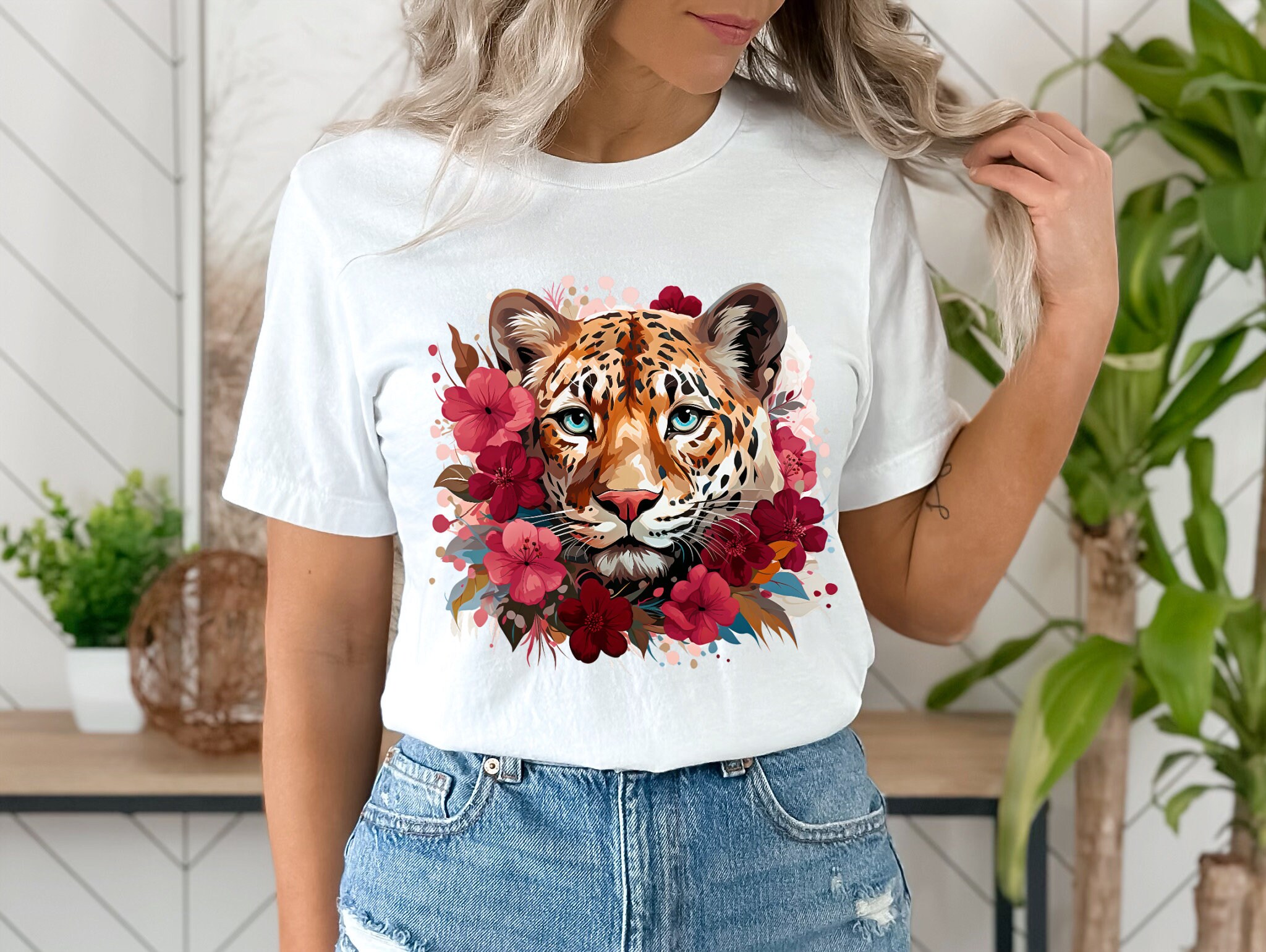 Leopard Digital Download With Fall Flowerspng Beautiful - Etsy