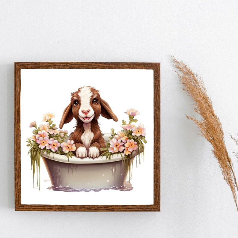 Baby Goat PNG: Adorable Farm Animal Digital Art (T-Shirts, Mugs, Decor) image 8