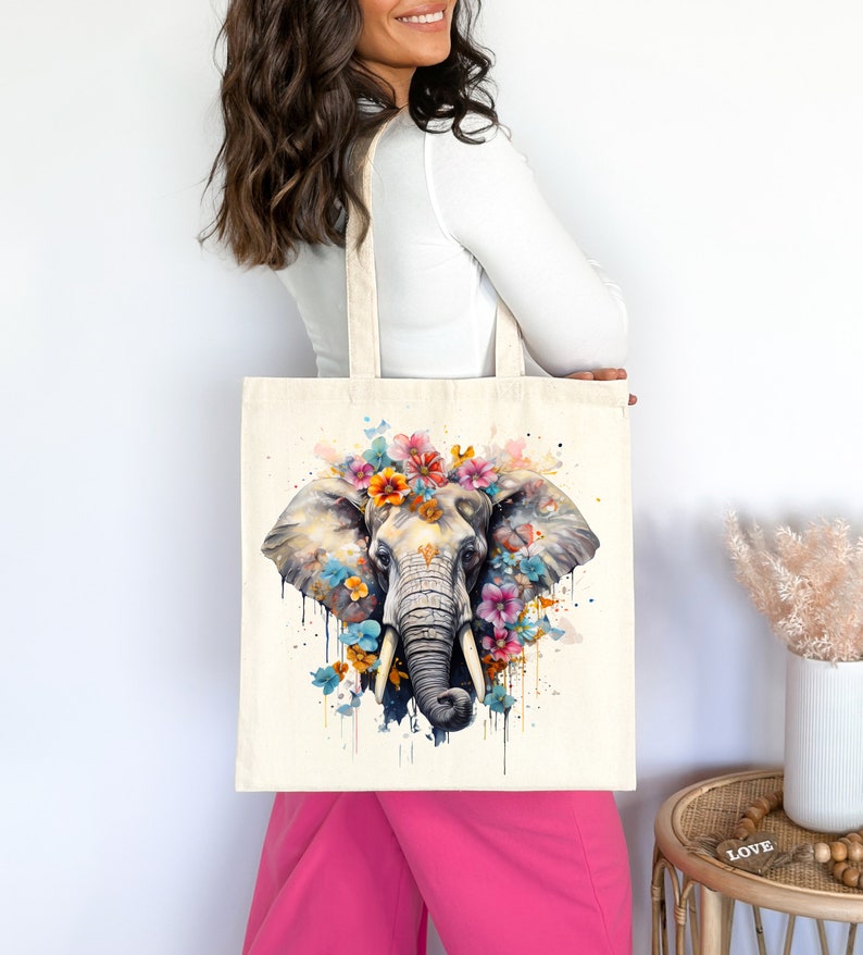Jungle Animal T-shirt Transfer Download, Elephant With Flower Crown ...