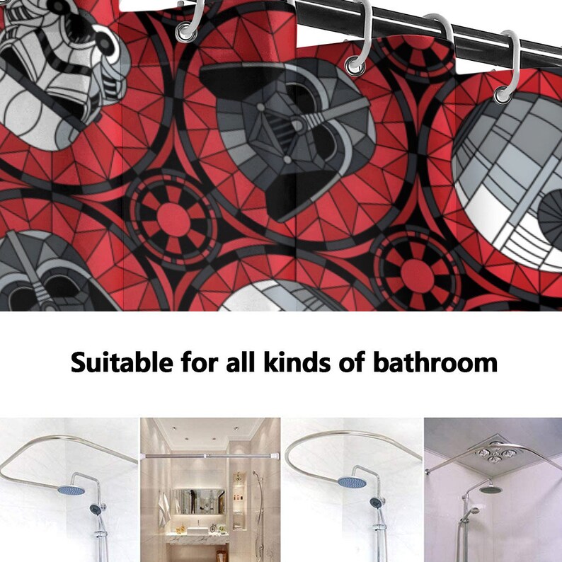 Star Wars Darth Vader and Stormtrooper Shower Curtain Black Curtain