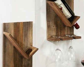 Handmade wooden wine rack