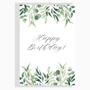 Cartão de aniversário floral mínimo para impressão