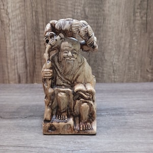 Superb Chinese soapstone carving of Shoulao
