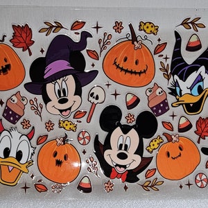 Minnie & mickie disney friends halloween Uv dtf 16 oz wrap