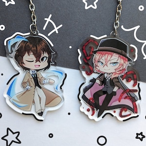 BSD Acrylic Keychains || Dazai & Chuuya || Soukoku