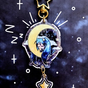Vocaloid Acrylic Keychains || Hatsune Miku || Sleeping Moon