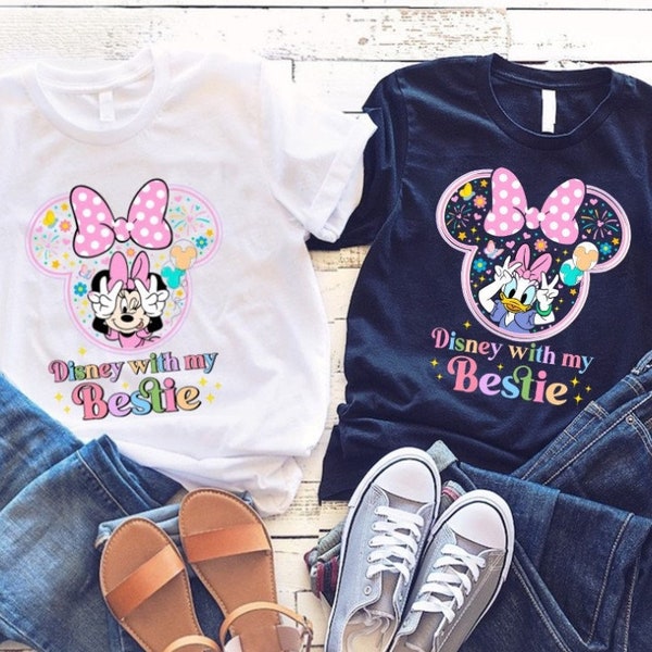 Personalized Minnie Daisy Shirt, Disney With My Bestie Shirt, Minnie Shirt, Daisy Duck Shirt, Disney Matching Shirt, Disney Friends Shirt