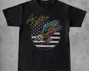 FOO FIGHTERS & American Flag Taylor Hawkins Musician Rock Band SHIRT| Elegant Designed Dave Grohl Nirvana Tribute Crewneck T-Shirt