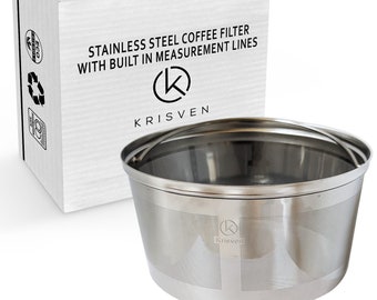 Stainless Steel Reusable Coffee Filters Basket with Measurement Lines