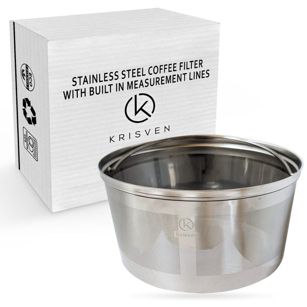 Stainless Steel Reusable Coffee Filters Basket with Measurement Lines