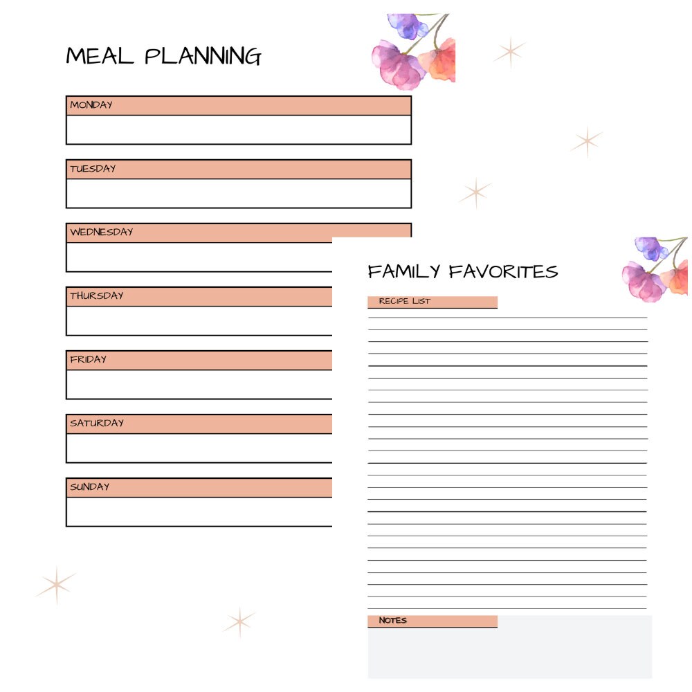 Meal Planner Printable Weekly Food Diary Meal Tracker Food - Etsy