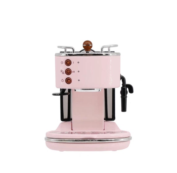 1/6th Scale Miniature Espresso Coffee Machine Dollhouse Pink Coffee Maker 