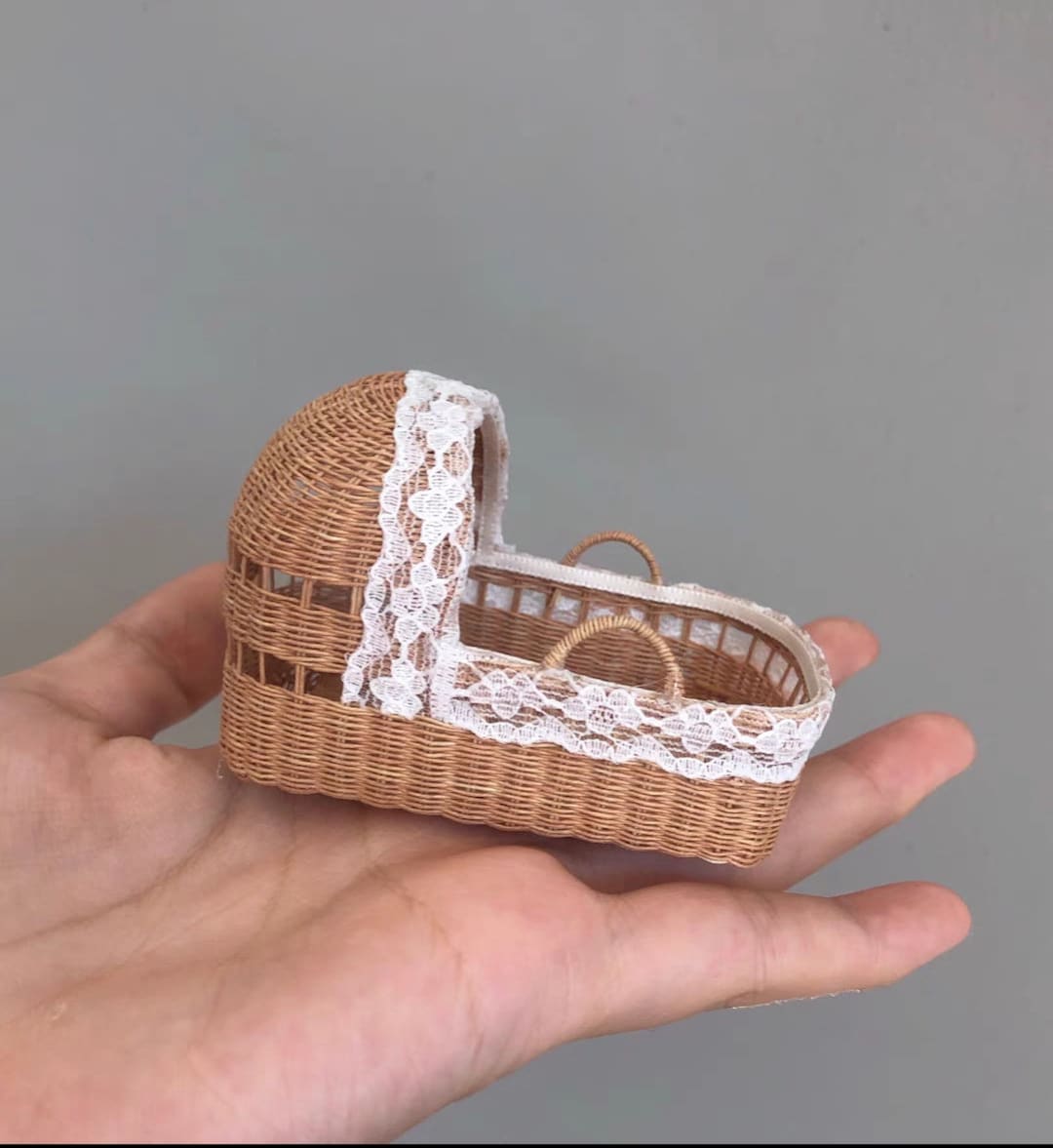 Miniatures 1/12 Scale Handwoven Baby Basket/carrier for Etsy