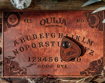 Ouija board, spirit board, mystical oracle, mystifying, wood game, halloween, talking board, freeshiping