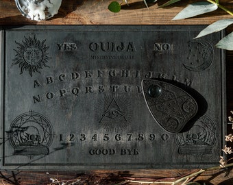 Ouija board, spirit board, mystical oracle, mystifying, wood game, halloween, talking board, freeshiping