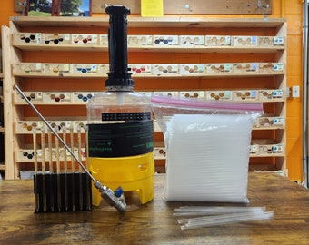 Air Pump Powered Honey Stick Machine Kit + 8 Straw Holder + 500 Presealed Straws (NO SEALER INCLUDED)