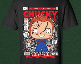 Chucky "Wanna Play?" Halloween Horror Tshirt