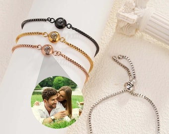 Photo Projection Bracelet, Custom Picture Bracelets, Photo Charm Bracelet, Couples Bracelet, Boyfriend Bracelet, Memorial Gift For Her Women