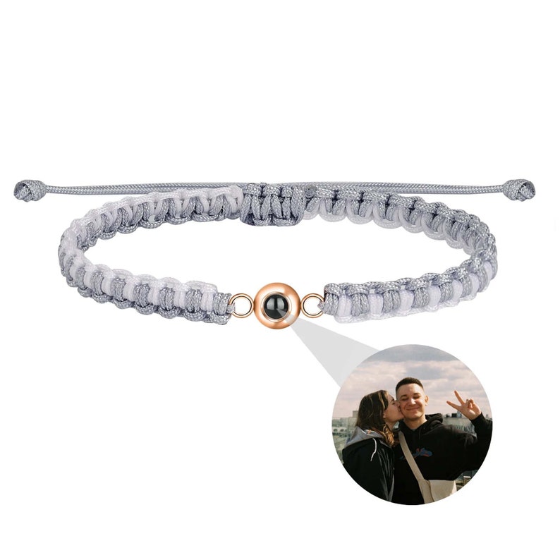 Pulsera de proyección de fotos, pulsera con imagen circular, pulsera personalizada, regalo de pulsera personalizado para Navidad, joyería fotográfica para ella/él D