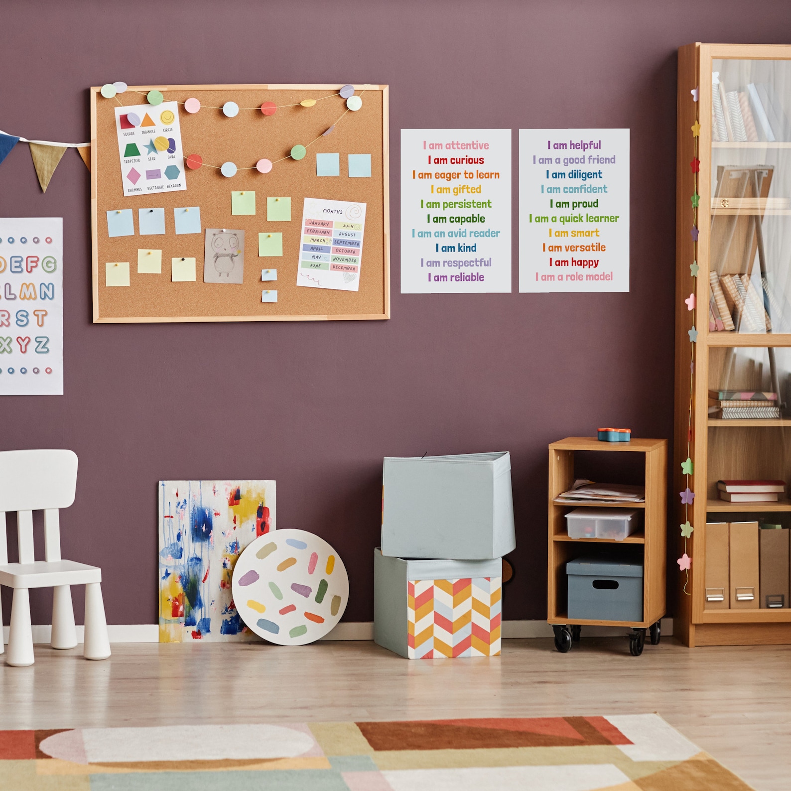Elementary Classroom Positive Affirmations Rainbow Decor, School ...