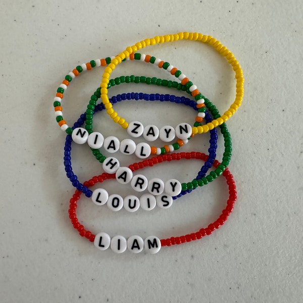 One Direction Mic Colors Seed Bead Bracelet Set