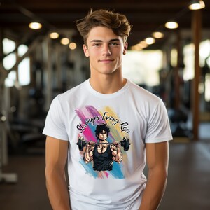  Anime Training Scar  Chest Scar Anime Gym T-Shirt