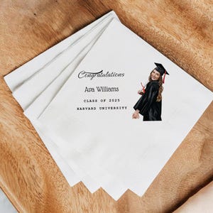 Custom Graduation Napkins, Class of 2025 Party, Graduation Party Decoration, Grad Cocktail, Luncheon Napkins, Congrats Gift, Wedding Napkins