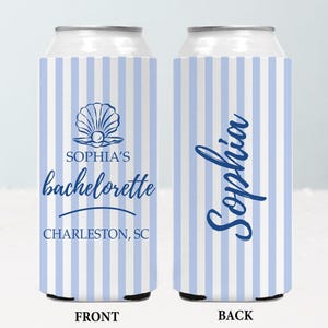 Custom Wedding Can Coolers, Personalized Monogrammed Can Holder, Wedding Reception Favor, Wedding Party Gift