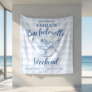 Custom Bachelorette Tapestry, Personalized Bachelorette Party Banner, Bridal Shower Decor, Social Club Bachelorette Sign