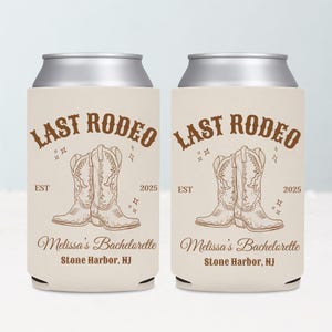 Custom Last Rodeo Bachelorette Can Cooler Cowgirl Bachelorette Party Favors Nashville Bach Party Western Bridal Shower Country Bachelorette