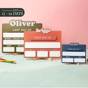 Personalized Acrylic First Day of School Sign, Back to School Photo Prop, Custom First & Last Day School Board, Interchangeable Sign