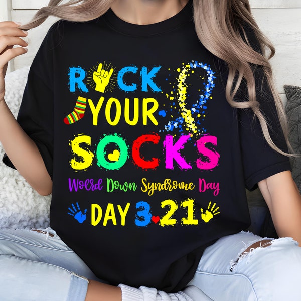 Rock The Sock Down Syndrome PNG, Rock On The Sock Png, Down Syndrome Day Png, Awareness Socks 21 March Png, Sublimation Design Download