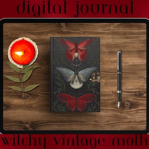 Witchy Vintage Moth - Digital Journal for iPad and Goodnotes, Bullet Journal, Planner