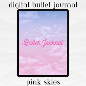 Pink Skies - Digital Journal for iPad and Goodnotes, Bullet Journal, Planner