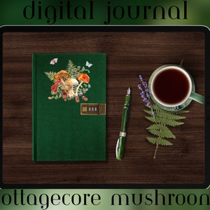 Cottagecore Mushroom - Digital Journal for iPad and Goodnotes, Bullet Journal, Planner