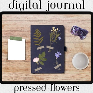 Pressed Flowers - Digital Journal for iPad and Goodnotes, Bullet Journal, Planner