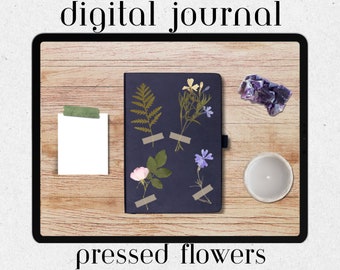 Gepresste Blumen - Digitales Journal für iPad und Goodnotes, Bullet Journal, Planner