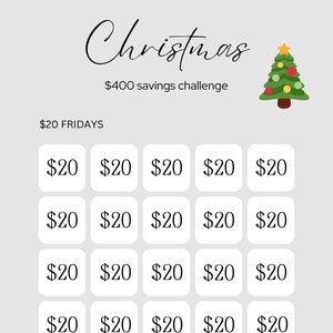 Christmas Savings Challenge Printable