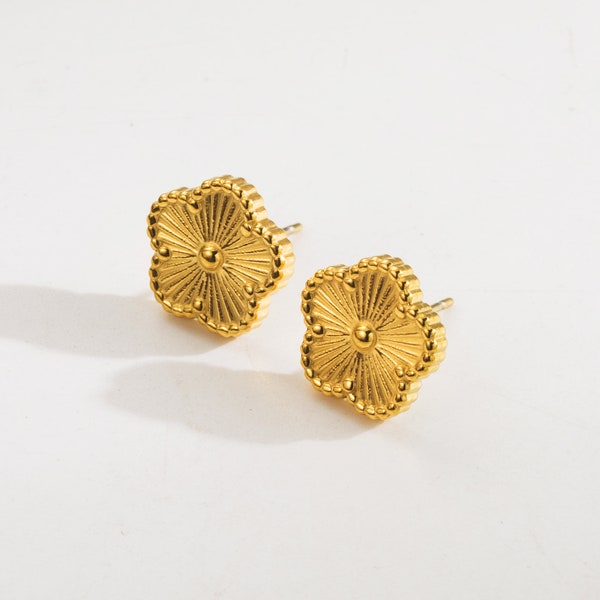 High Quality Clover Earrings| 18K Gold Plated  Leaf Clover Earrings| Charm Earrings|Van Cleef| Van Cleef Earrings