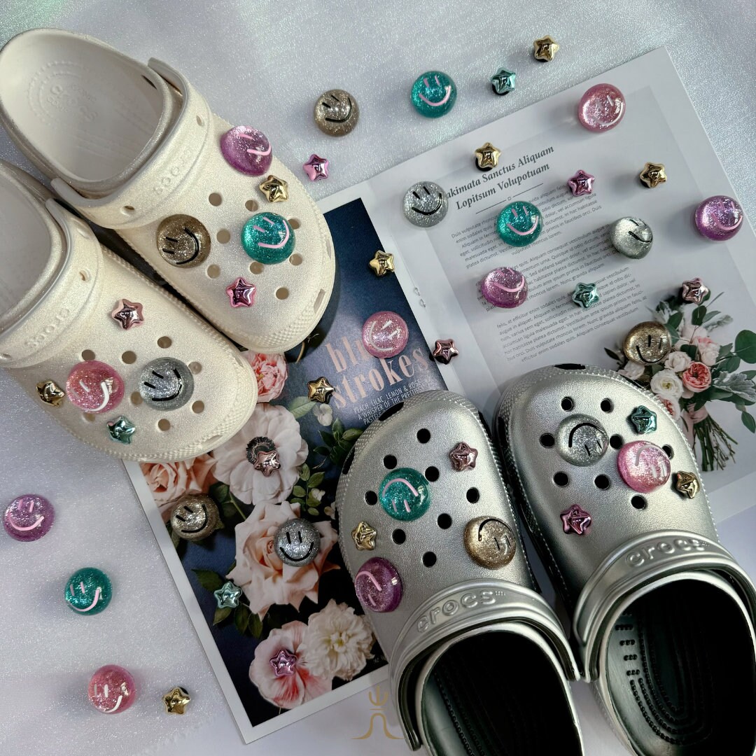 Shoe Charms Chanel Charm Crocs 10pcs/set Smiley Star Croc