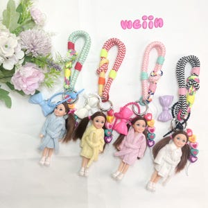 Key Chain Barbi in Robe | Chic Handbag Accessory Bag Charm | Trendy Fashion Doll Keychain | Gift for Her | Weiin