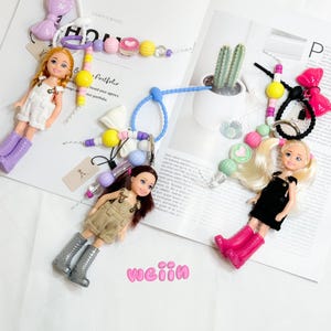 Rainy Day Barbi Bag Charm | Chic Handbag Accessory Bag Charm | Trendy Fashion Doll Keychain | Gift for Her | Weiin