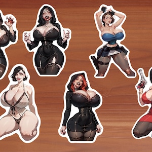 Pacchetto da 6 adesivi horror - 2 gratuiti! - Jill, Lady D, Bela, Daniela, Casandra, Ada