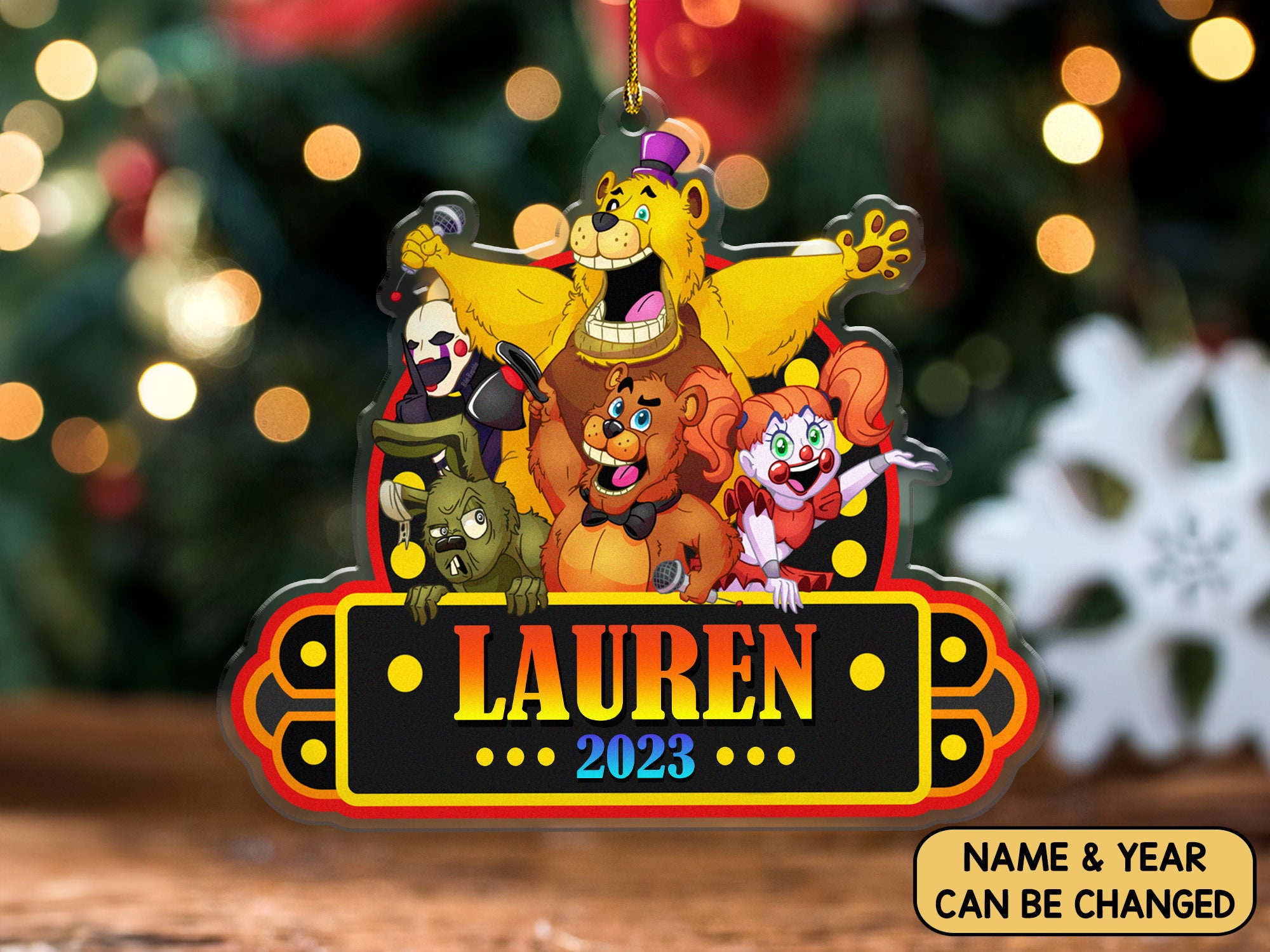 Discover Personalized FNAF Five Nights at Freddy's Christmas Ornament, Decor Ornament