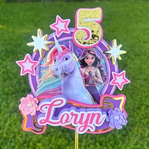 Unicorn Academy Inspired Cake topper, shimmer shaker topper, unicorn party decoration