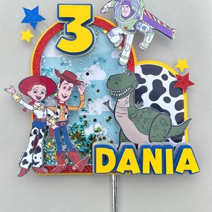 Toy Story Shaker cake Topper/glitter party decorations/ kids birthday paper supplies/ cute custom decor and keepsake/ cartoon party supplies