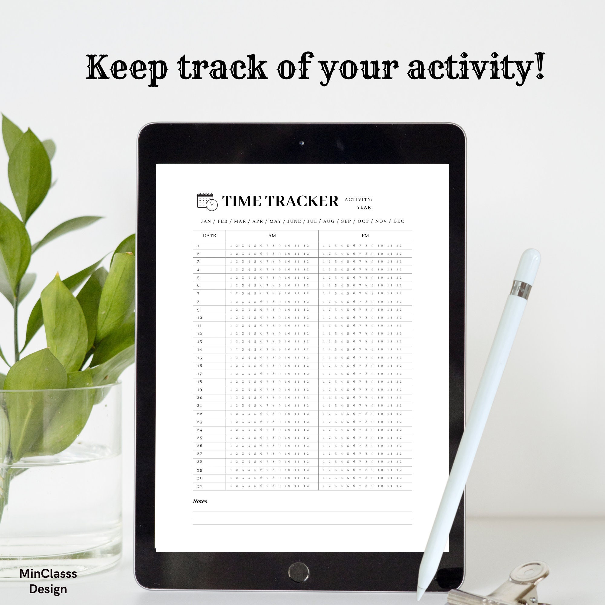 Time Tracker Template Printable Digital - Etsy