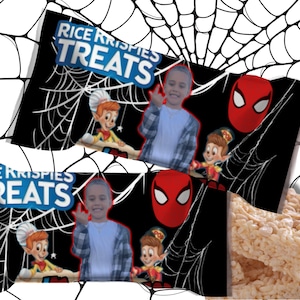 Custom Party Rice Krispies Treats  Kids Birthday Party Rice Krispies Treats, Custom Name Rice Krispies Treats Snack Decorations Party Table