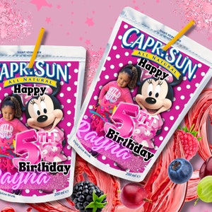 Custom  Party Juice Pouch Kids Birthday Party Juice Box Party Treats, Custom Name Juice Pouch Snack Decorations Party Table